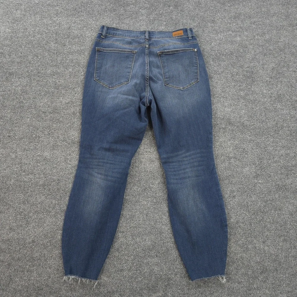 Judy Blue‎ Jeans Womens 16W Blue High Rise Skinny Distressed Denim Leopard